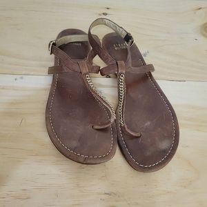 Stuart Weitzman leather sandals 8 brown